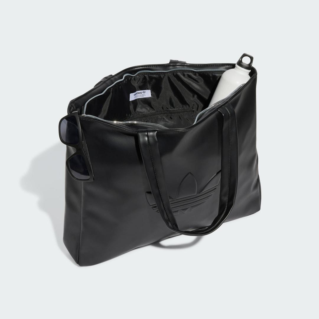 adidas Polyurethane Shopper Bag Outline Trefoil in Black | Lyst UK