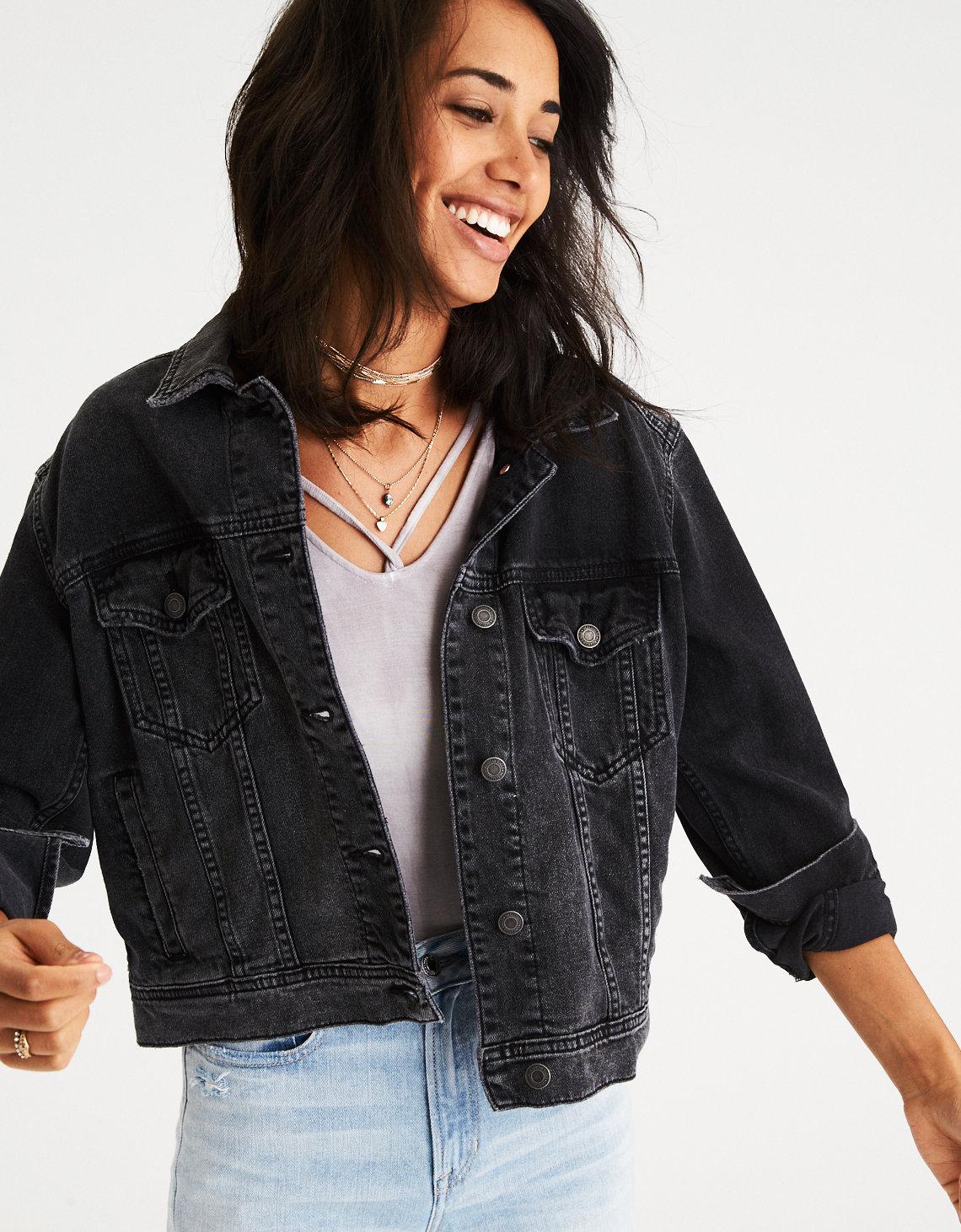black denim jacket american eagle