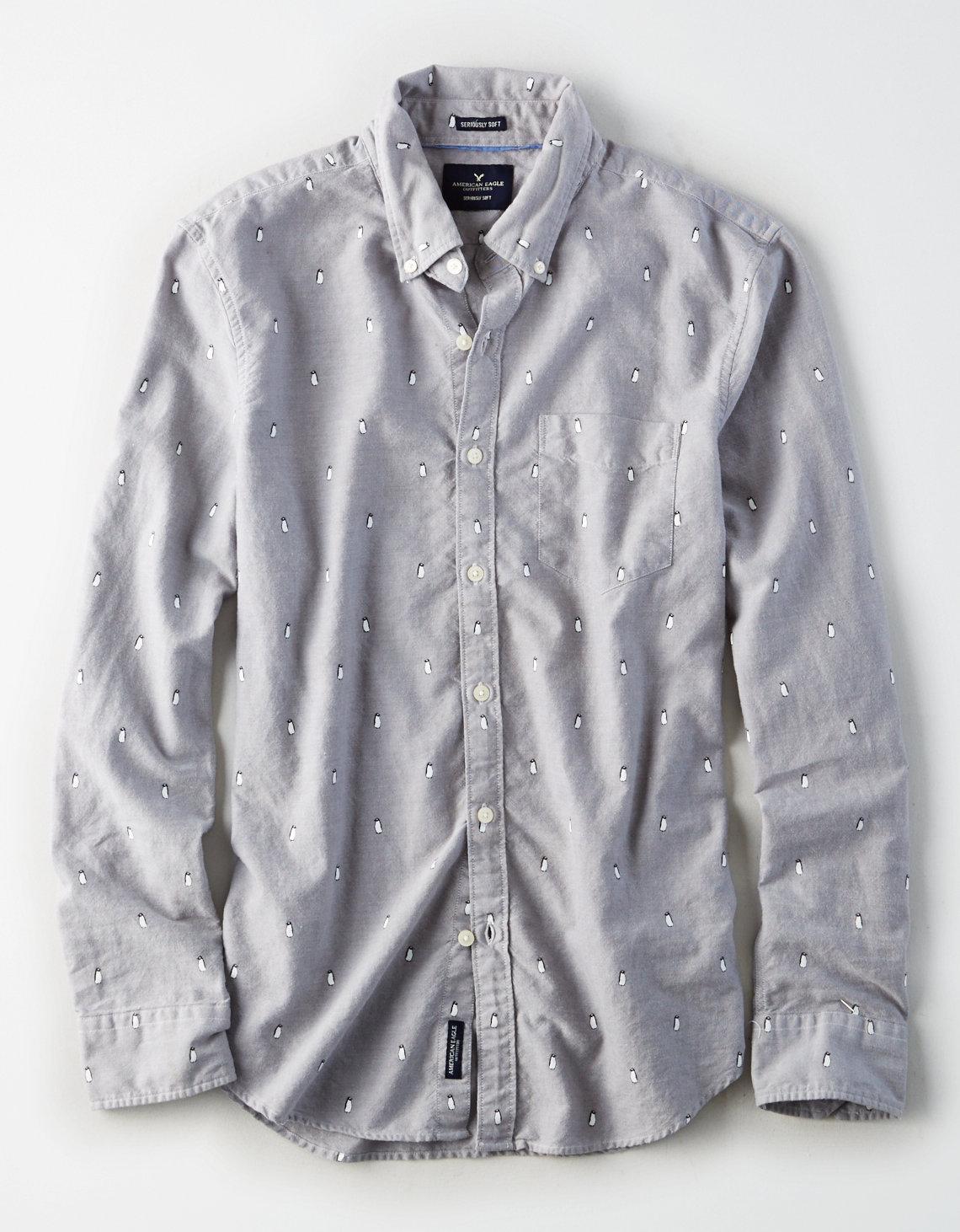 American Eagle Mens Oxford Button-Down 