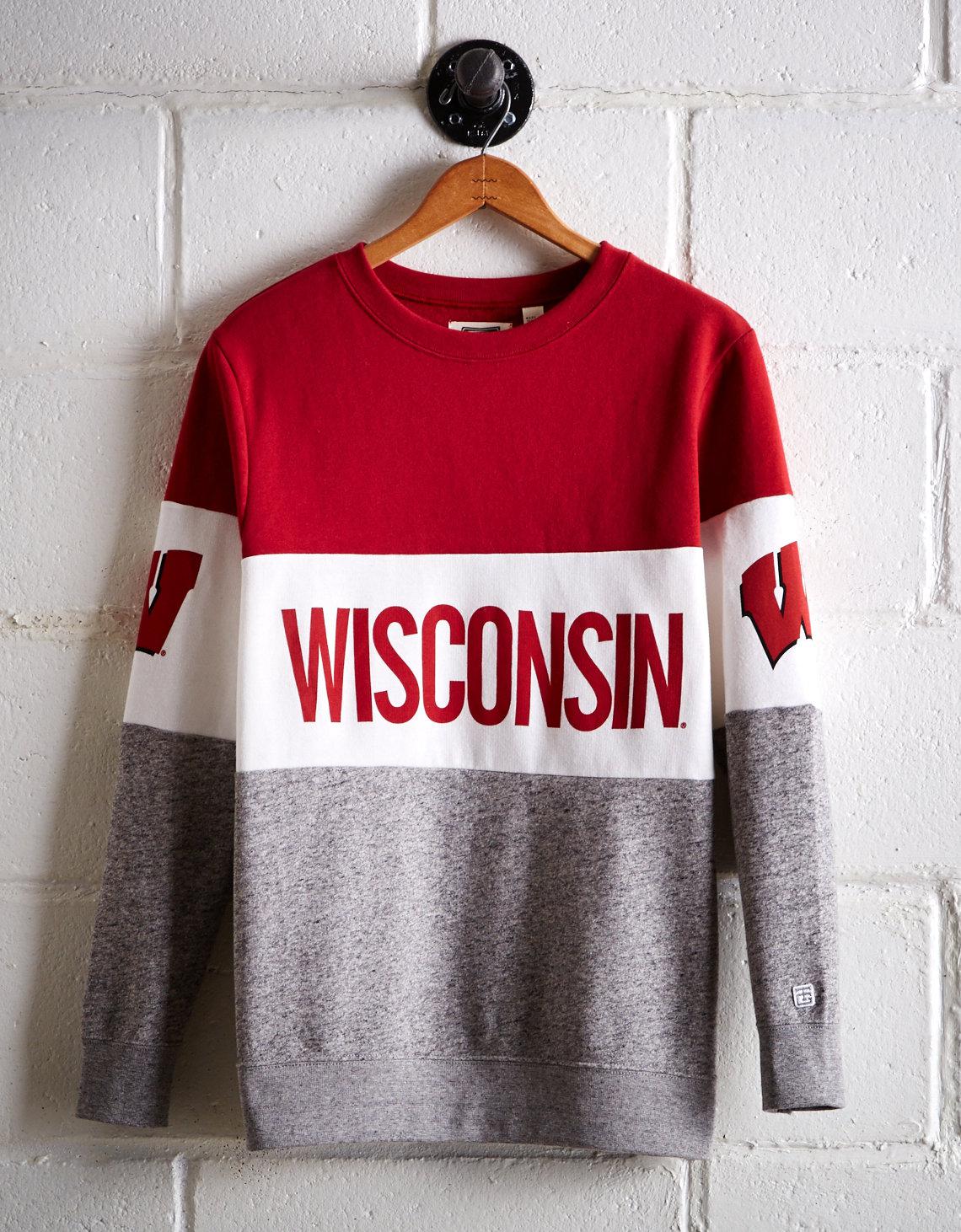 Wisconsin Colorblock Sweatshirt in Red 