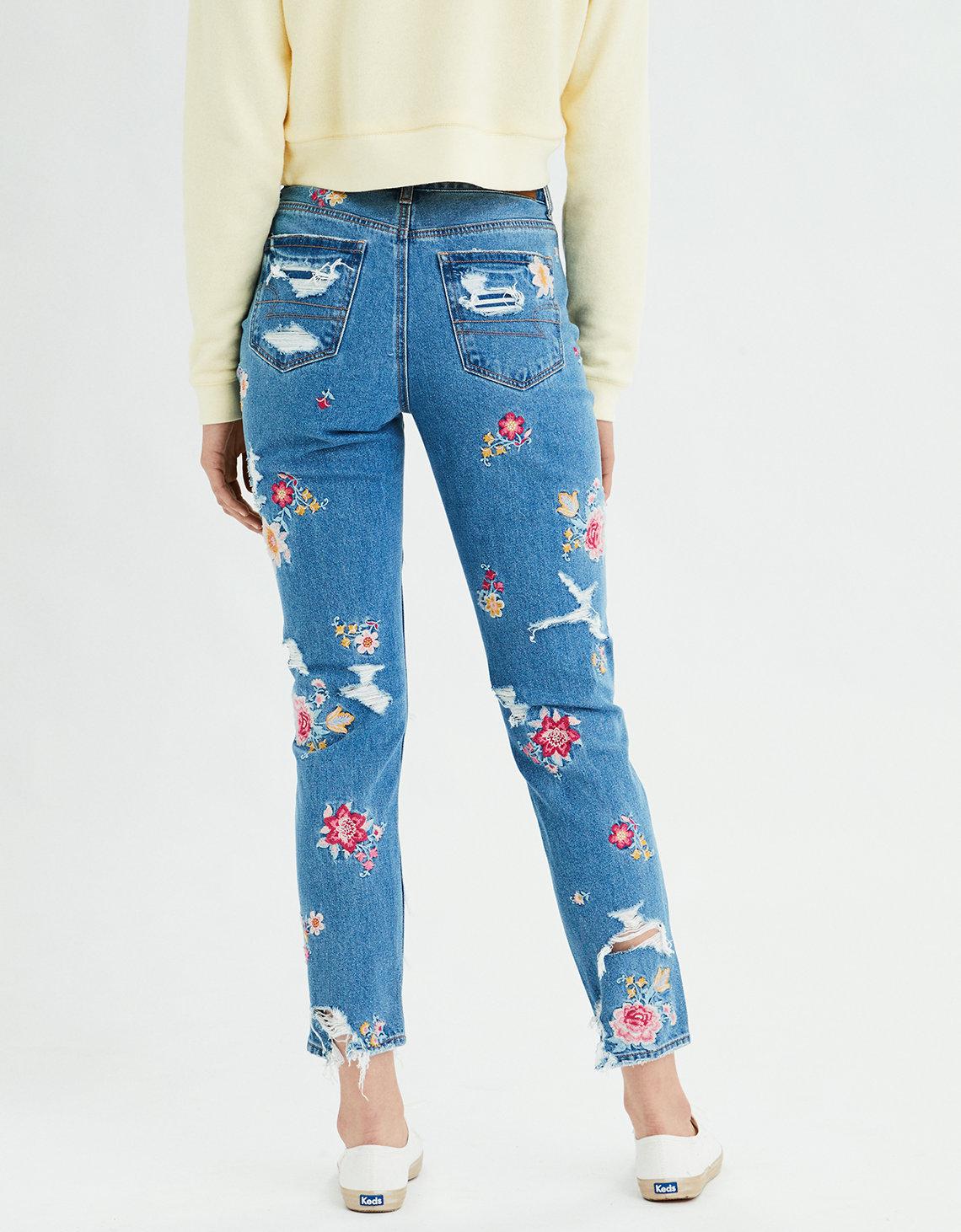 american eagle patch jeans