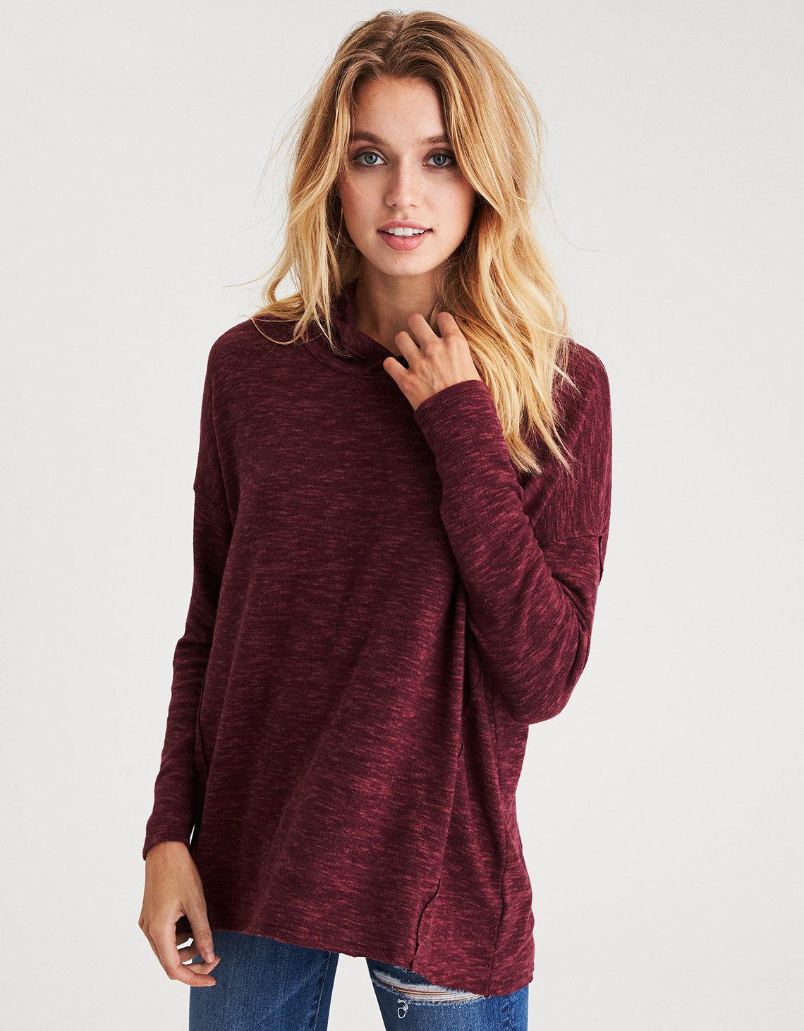 Lyst - American Eagle Ae Soft & Sexy Plush Slouchy Hoodie in Red