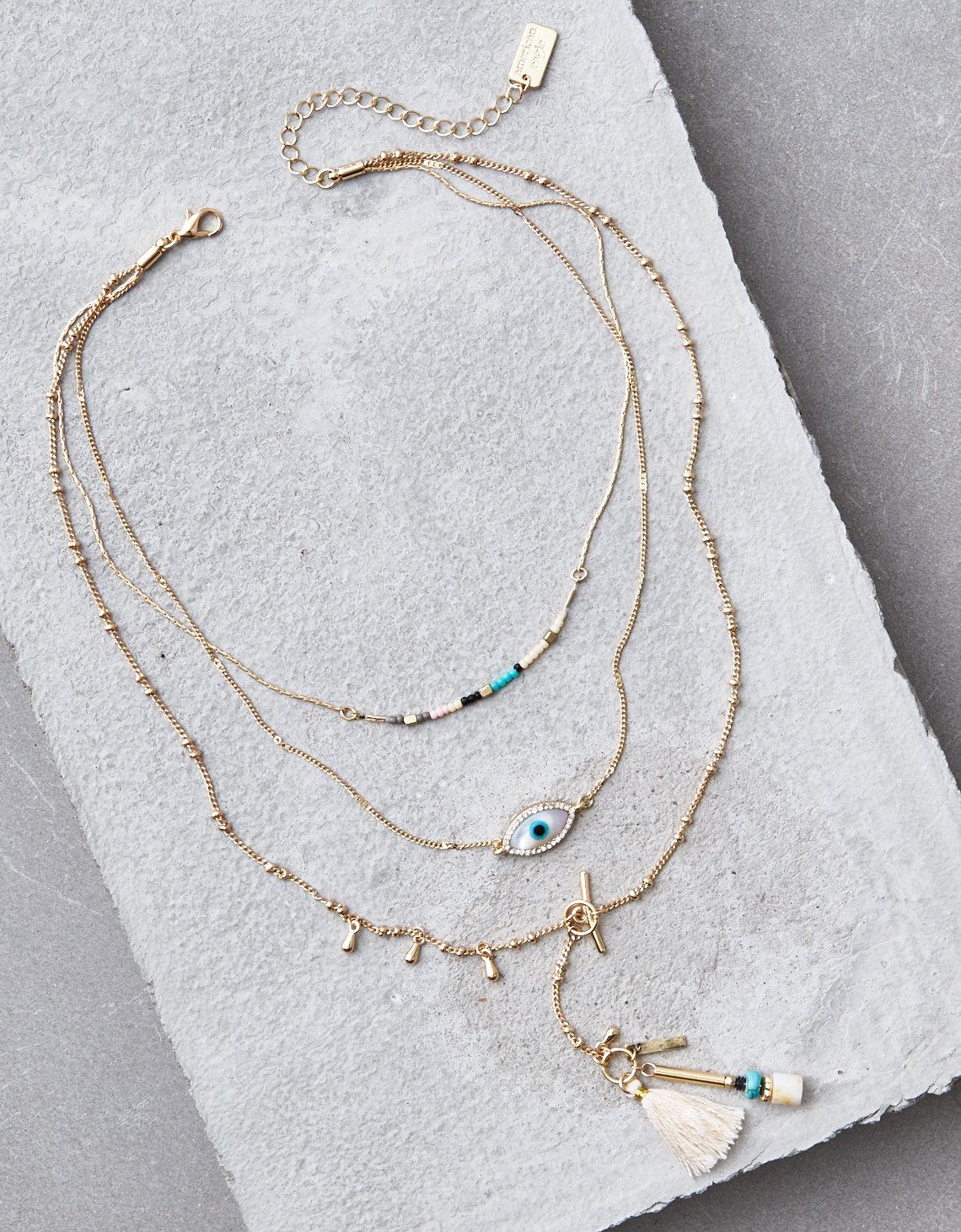 evil eye layered necklace