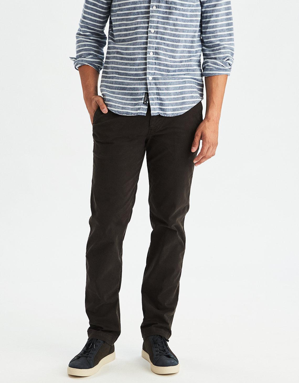 american eagle extreme flex relaxed straight khaki