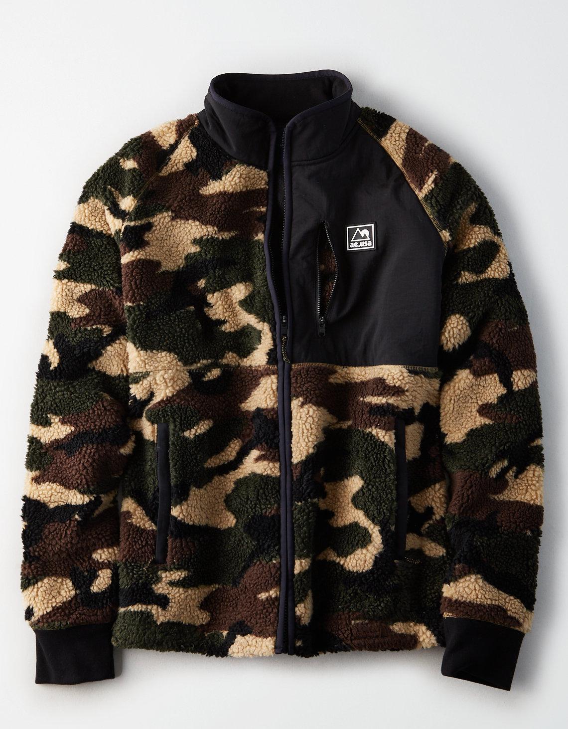 ae sherpa full zip hoodie