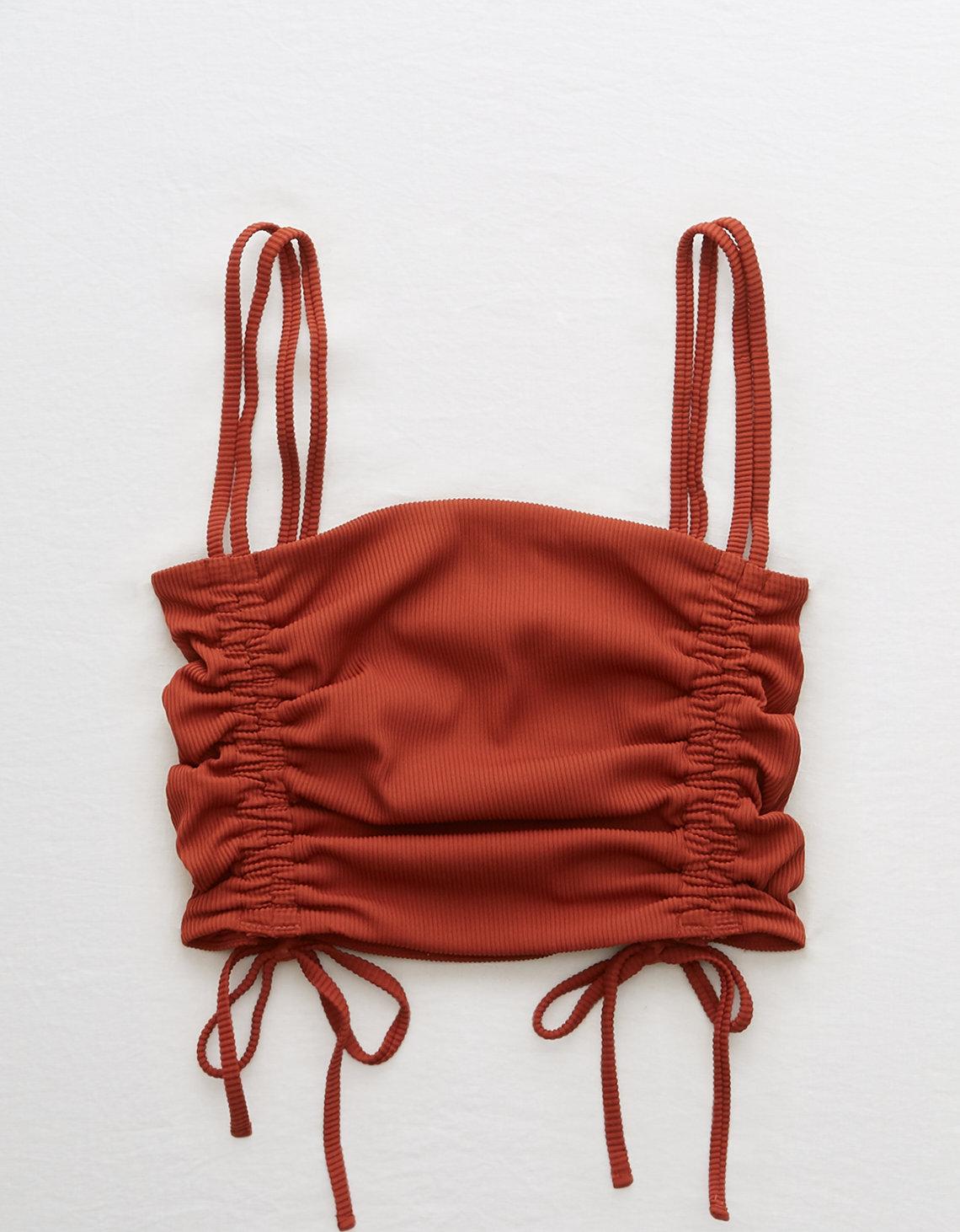 aerie ribbed longline bandeau bikini top