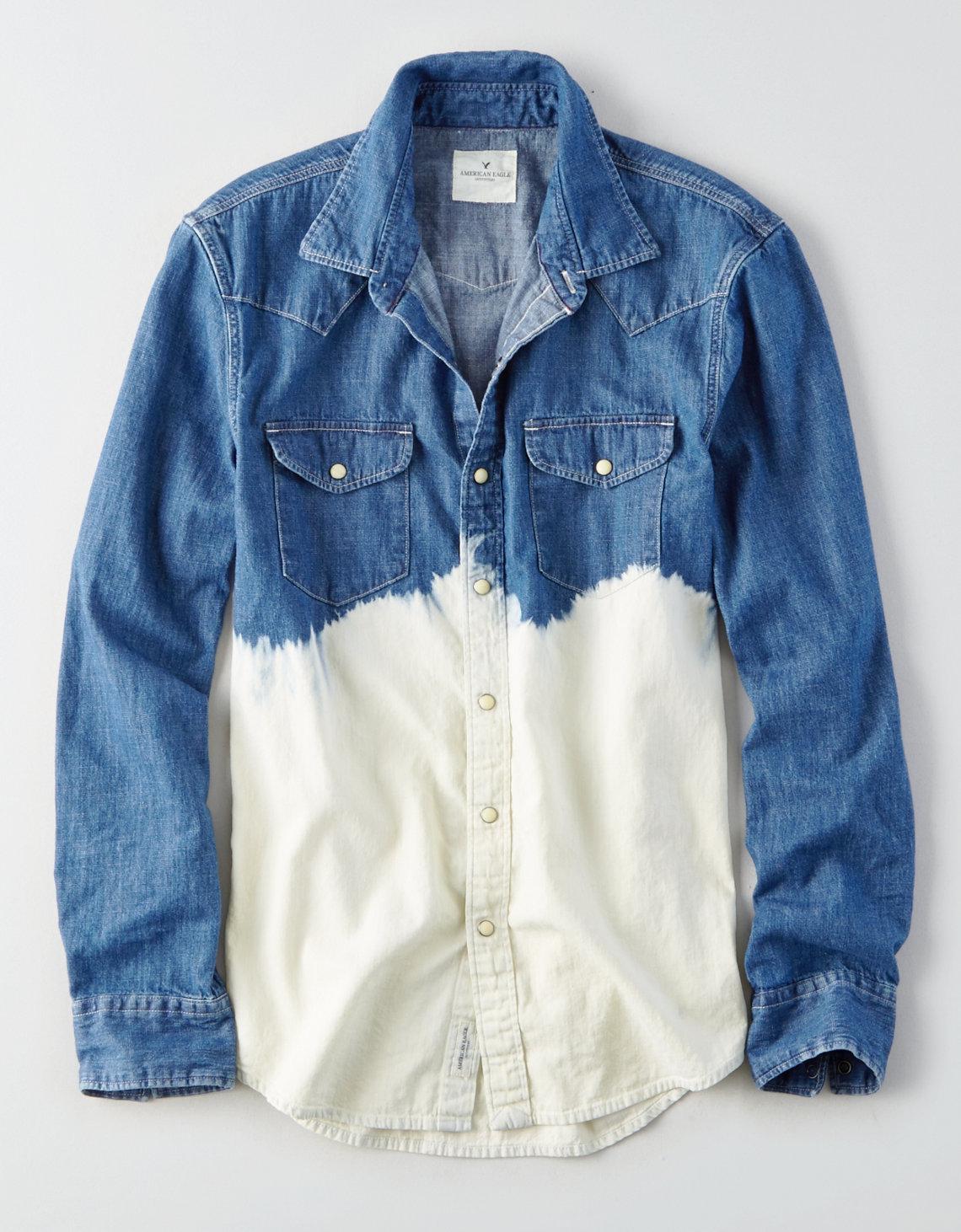 american eagle denim shirts
