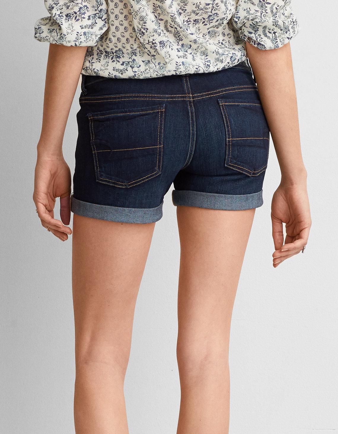 american eagle denim shorts hi rise shortie shortie midi
