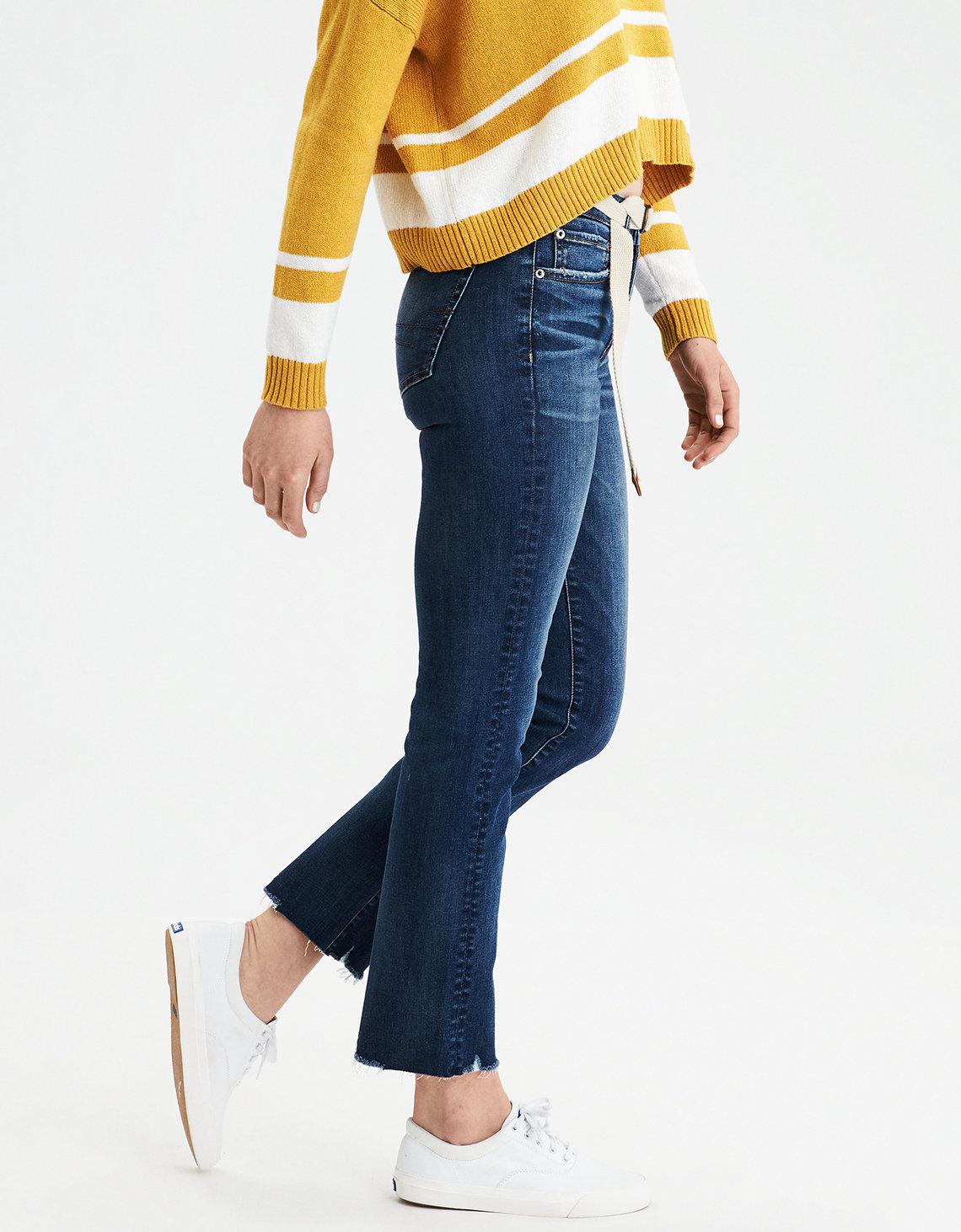 american eagle cropped flare jeans