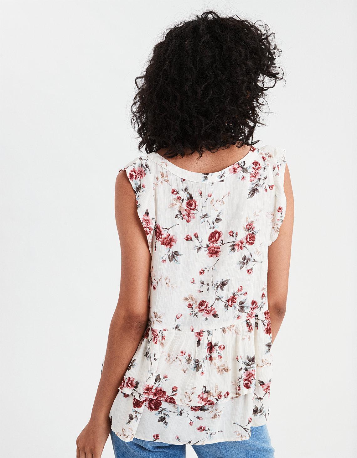 american eagle ruffle top