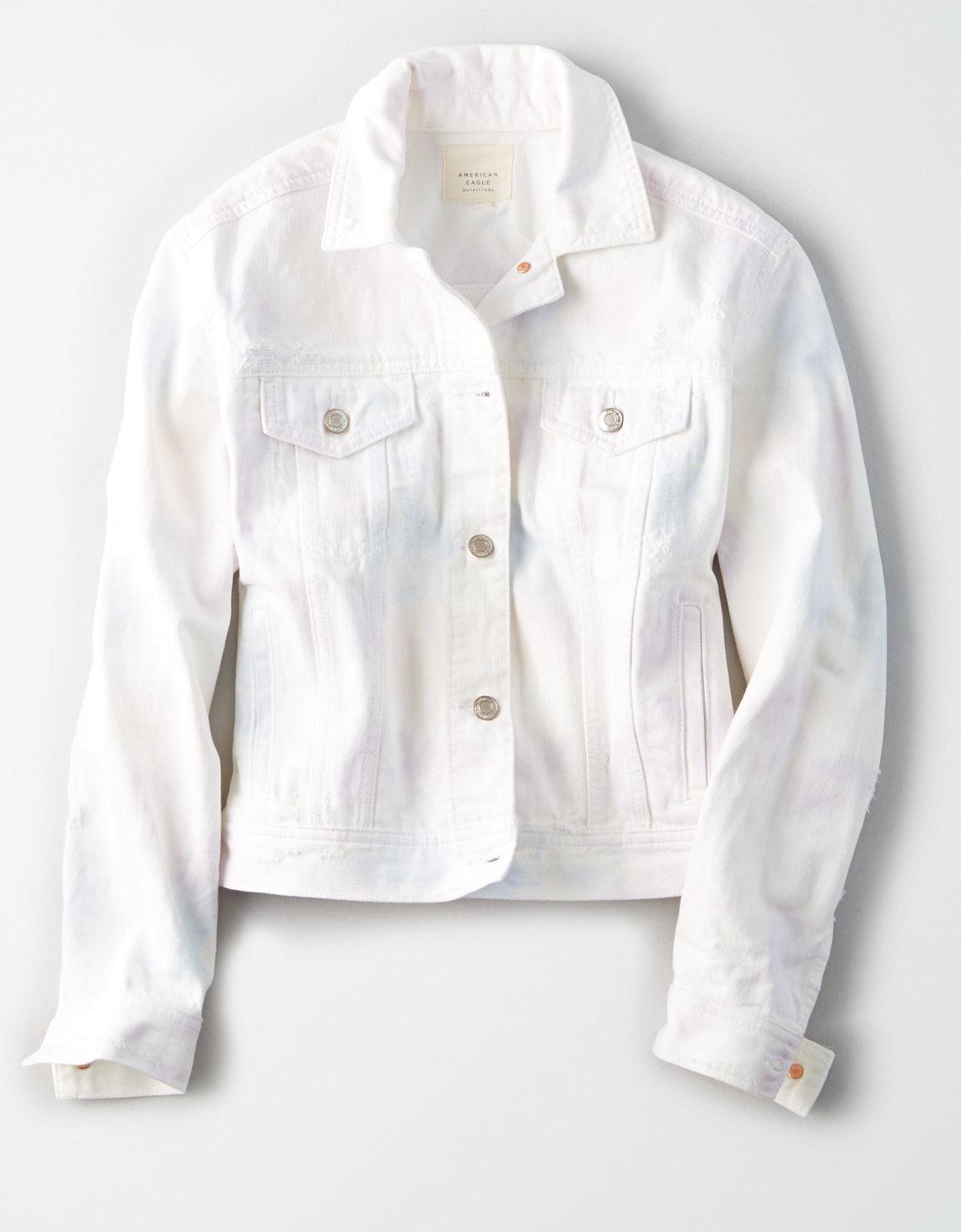 american eagle white jean jacket