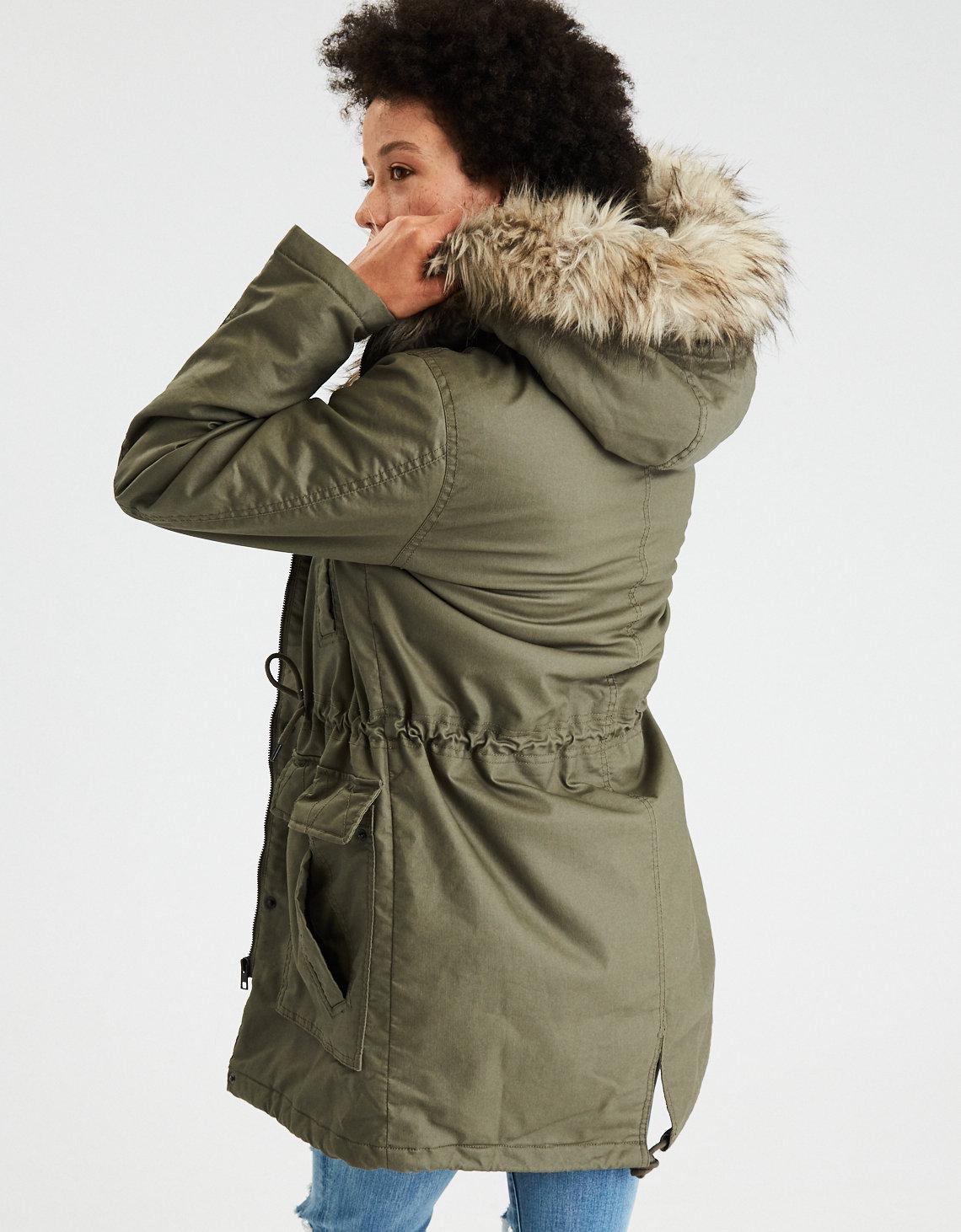 american eagle faux fur jacket