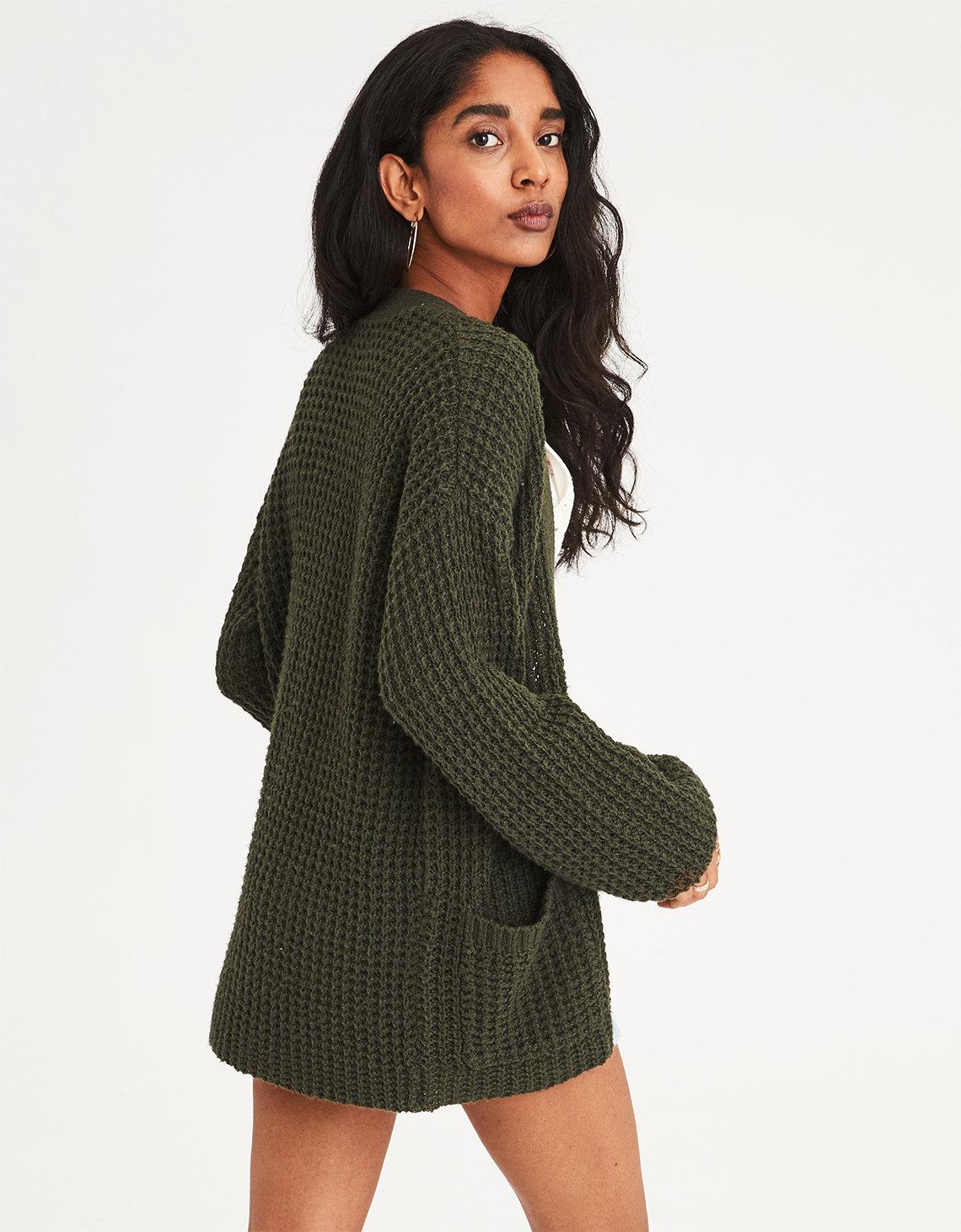 american eagle green cardigan