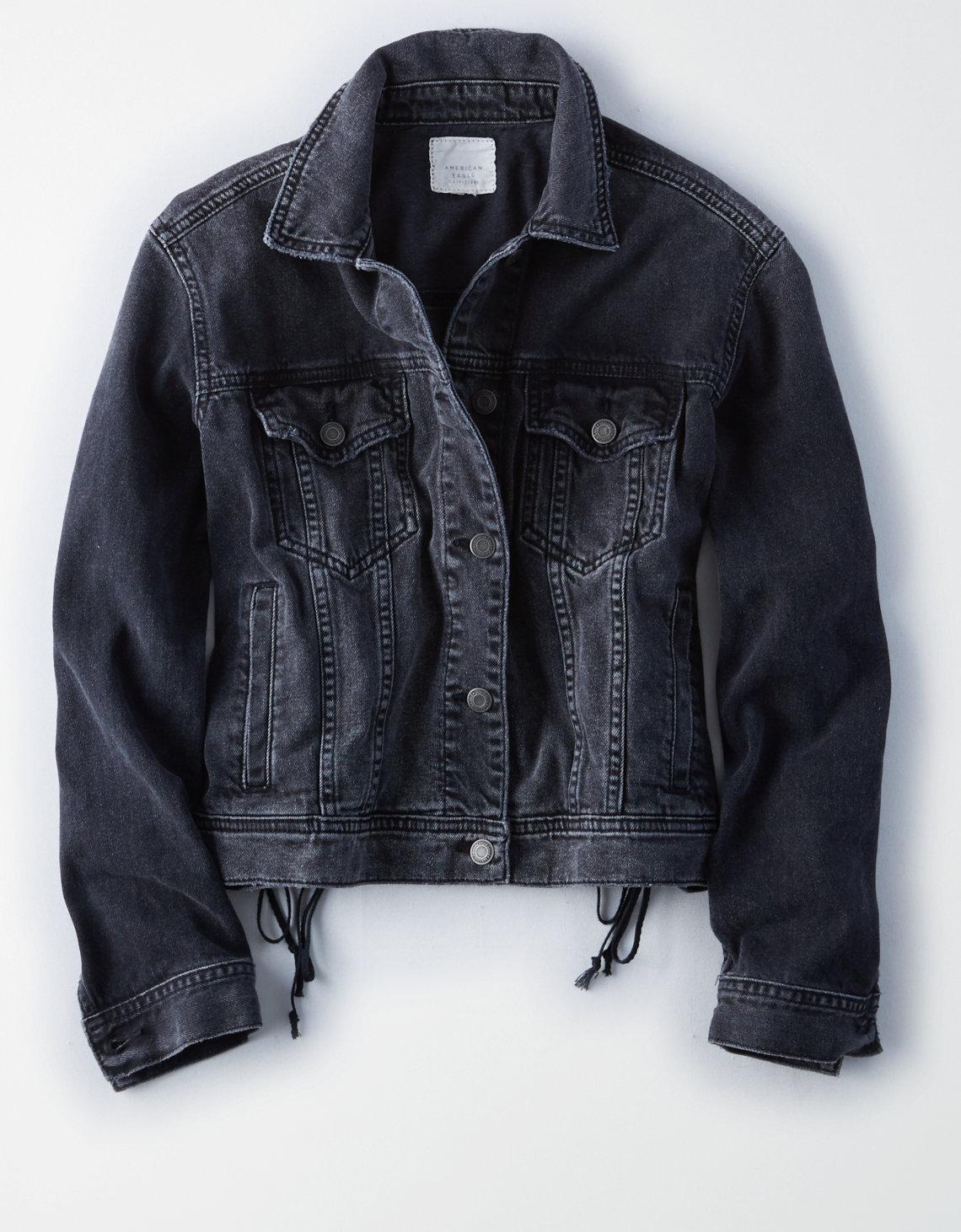 american eagle black denim jacket