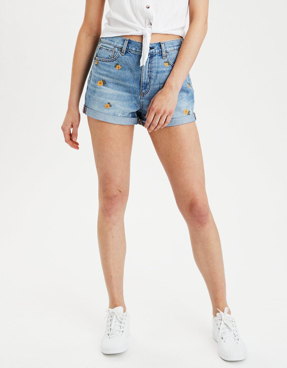 mom jean shorts american eagle