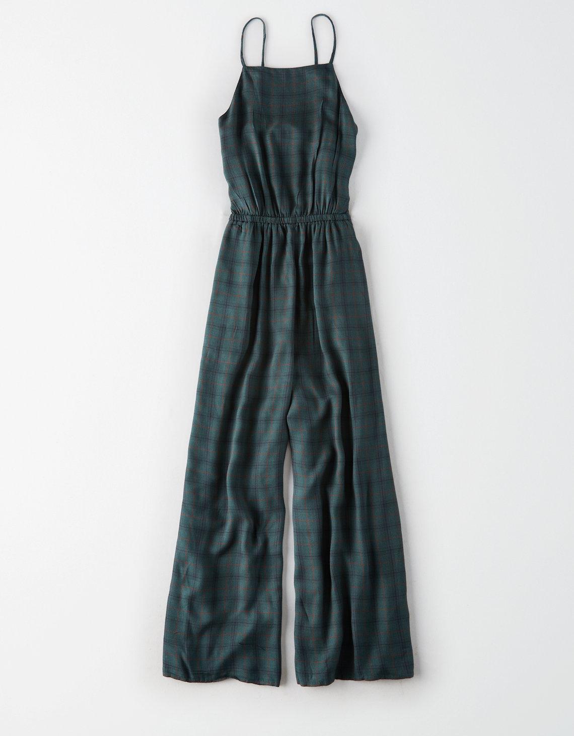 american eagle plaid jumpsuit