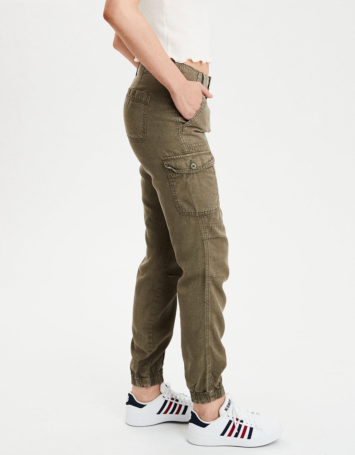 olive green cargo pants american eagle
