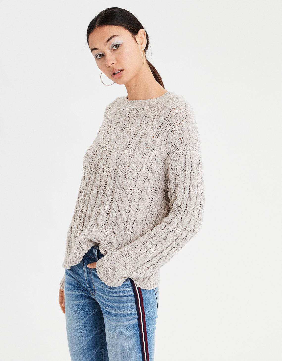 aerie cable knit sweater
