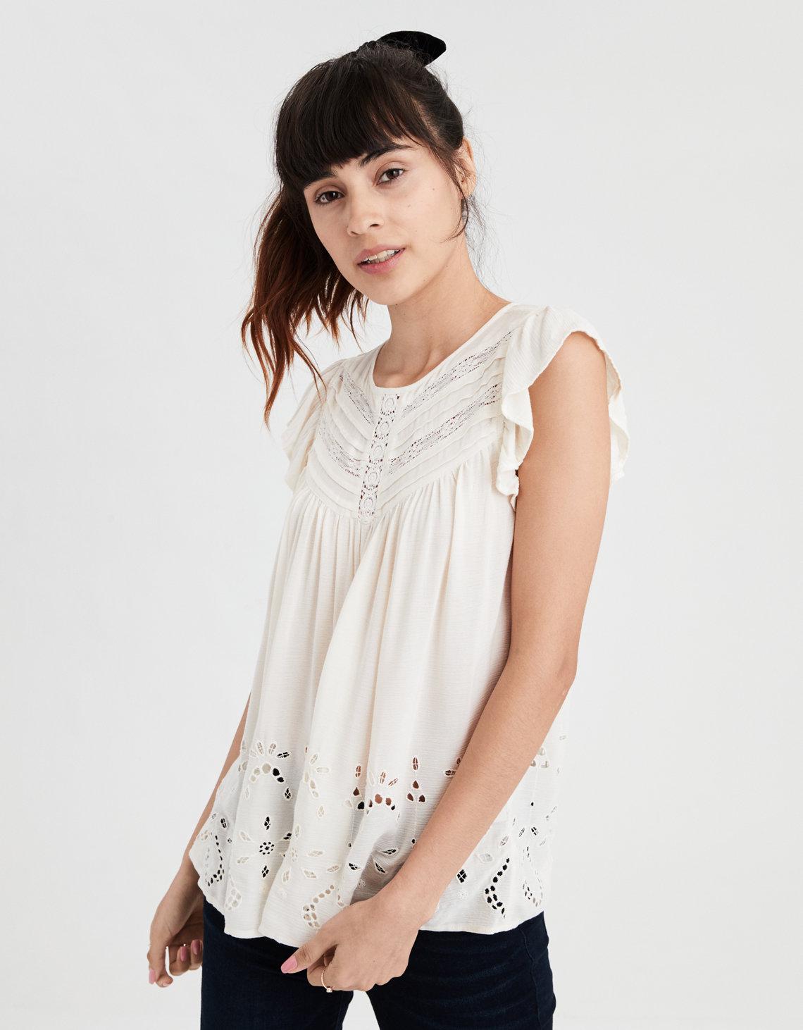 american eagle ruffle top