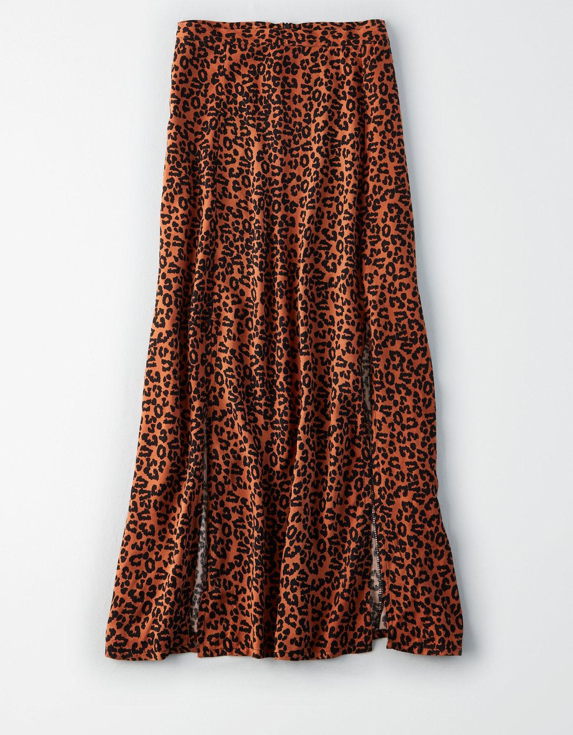 Leopard midi skirt american eagle cheap