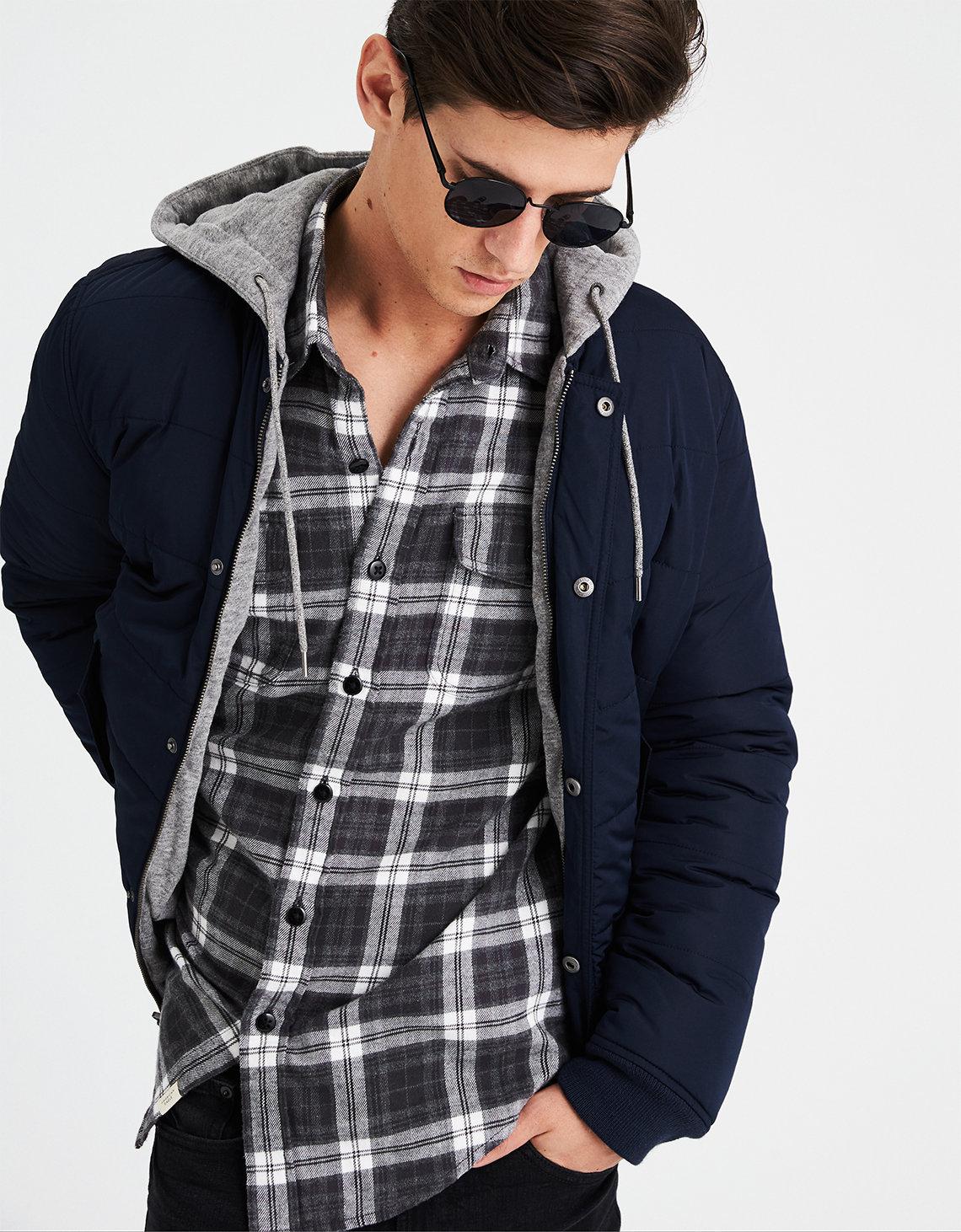 Download American Eagle Synthetic Ae Reversible Hooded Bomber ...