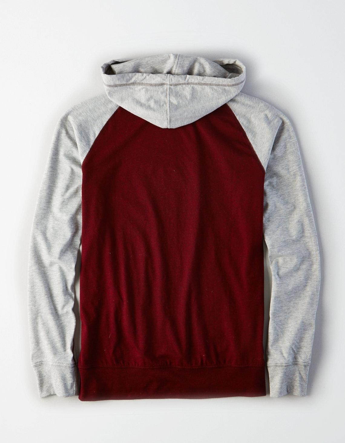 burgundy american eagle hoodie