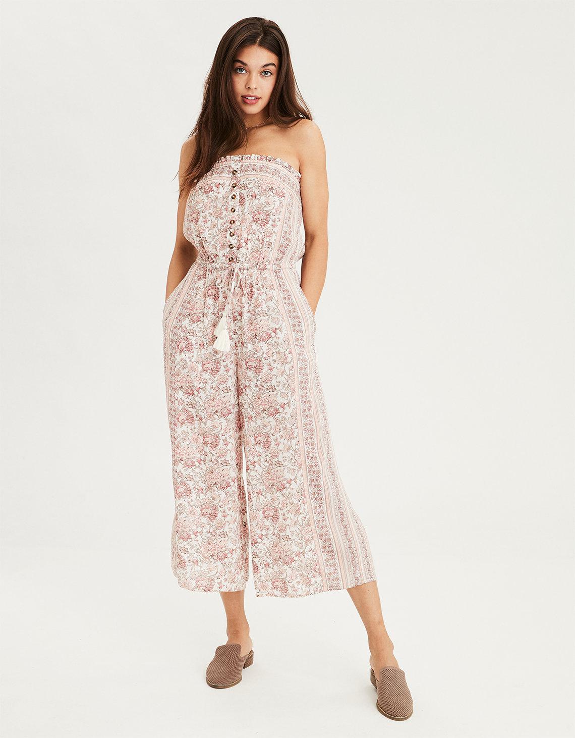 ae embroidered tube jumpsuit