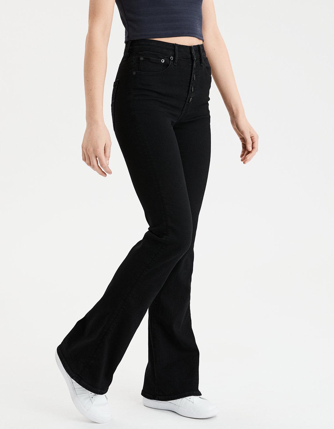 american eagle black flare jeans