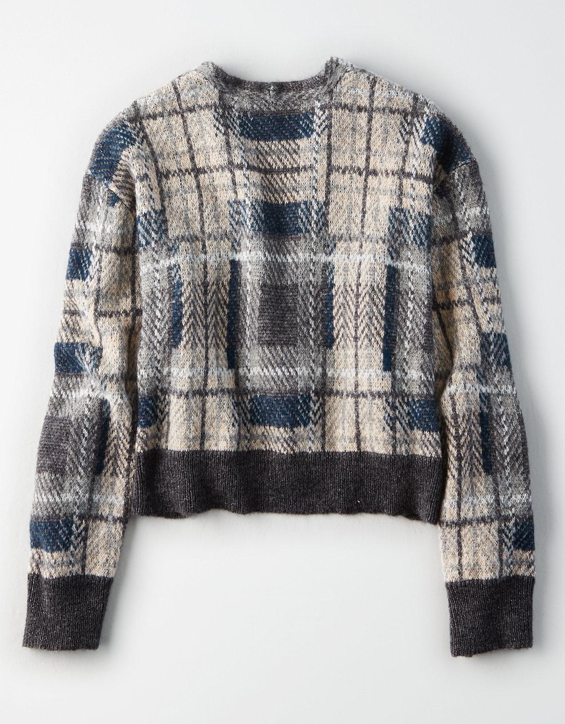 ae plaid long cardigan