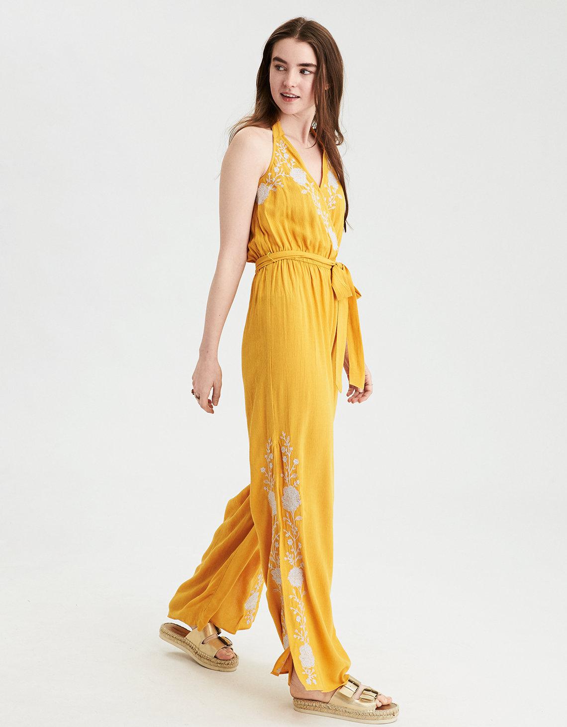american eagle yellow jumpsuit