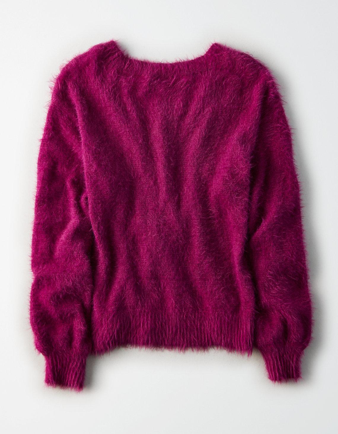 american eagle purple sweater