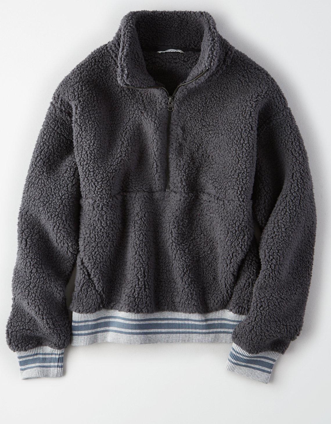 american eagle fuzzy teddy sherpa