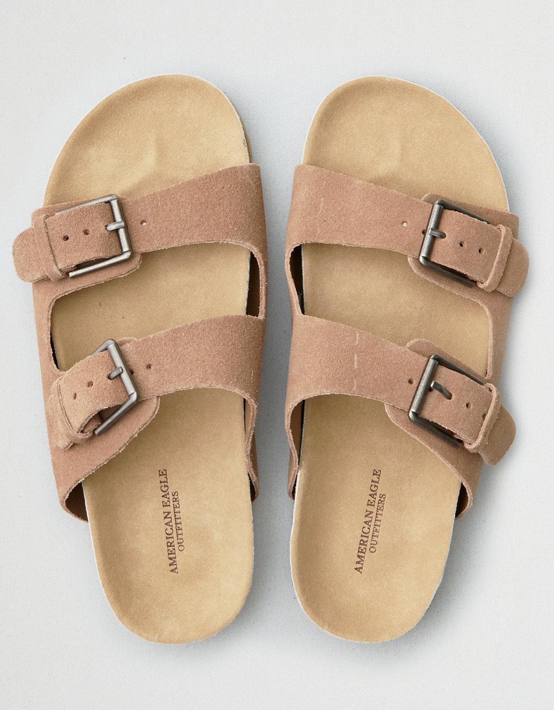 american eagle double buckle sandals