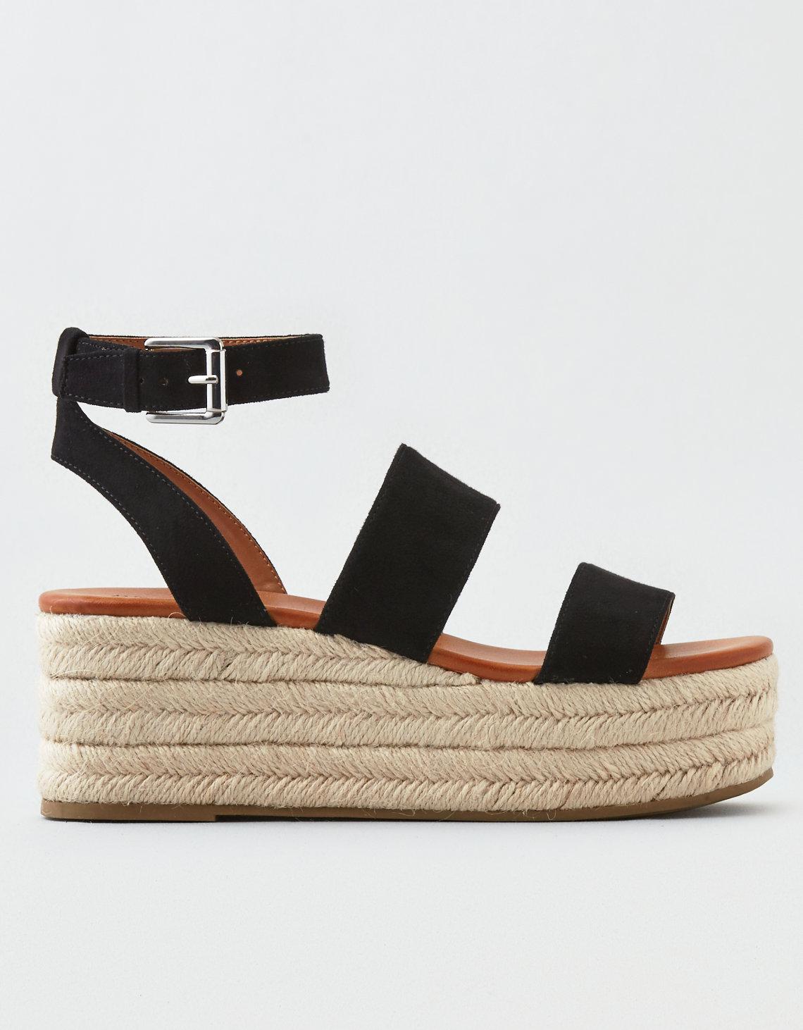 american eagle black wedges