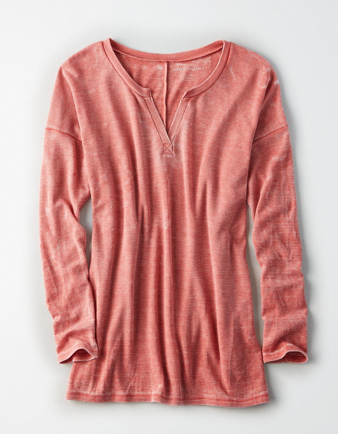Aerie Waffle Long Sleeve Pajama Shirt 