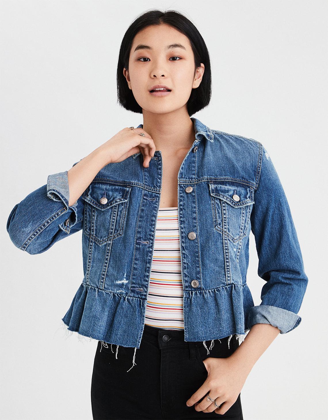 denim jacket ruffle