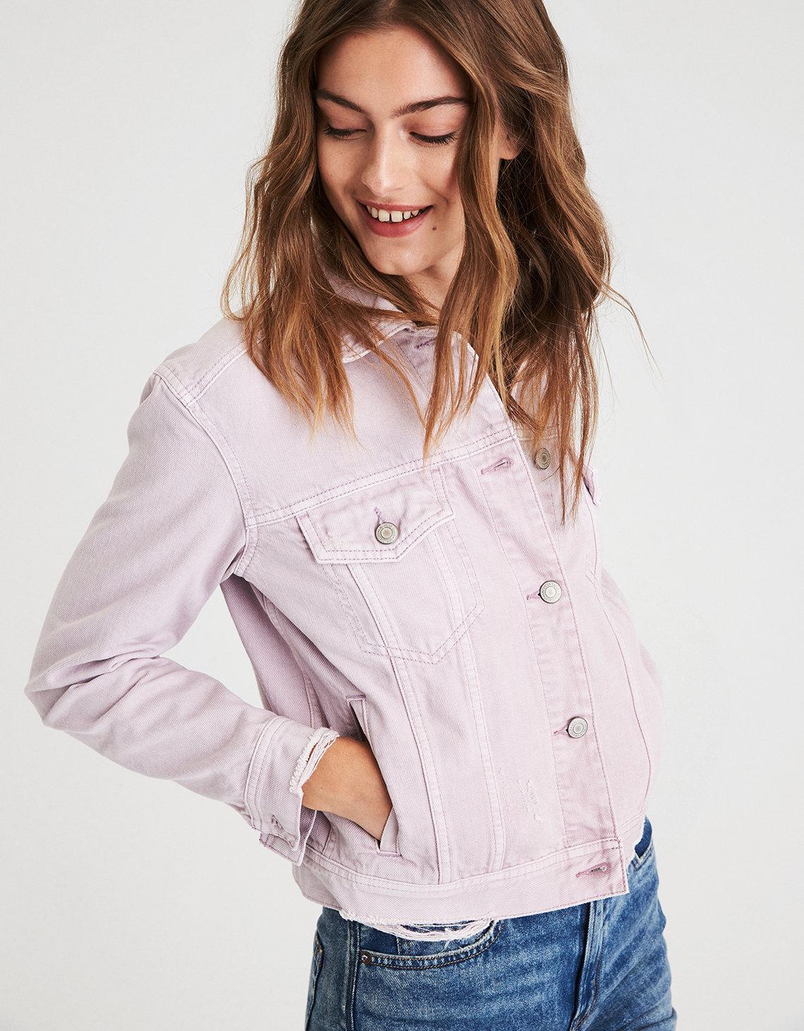 Lyst American Eagle Ae Classic Lavender Denim Jacket in Purple