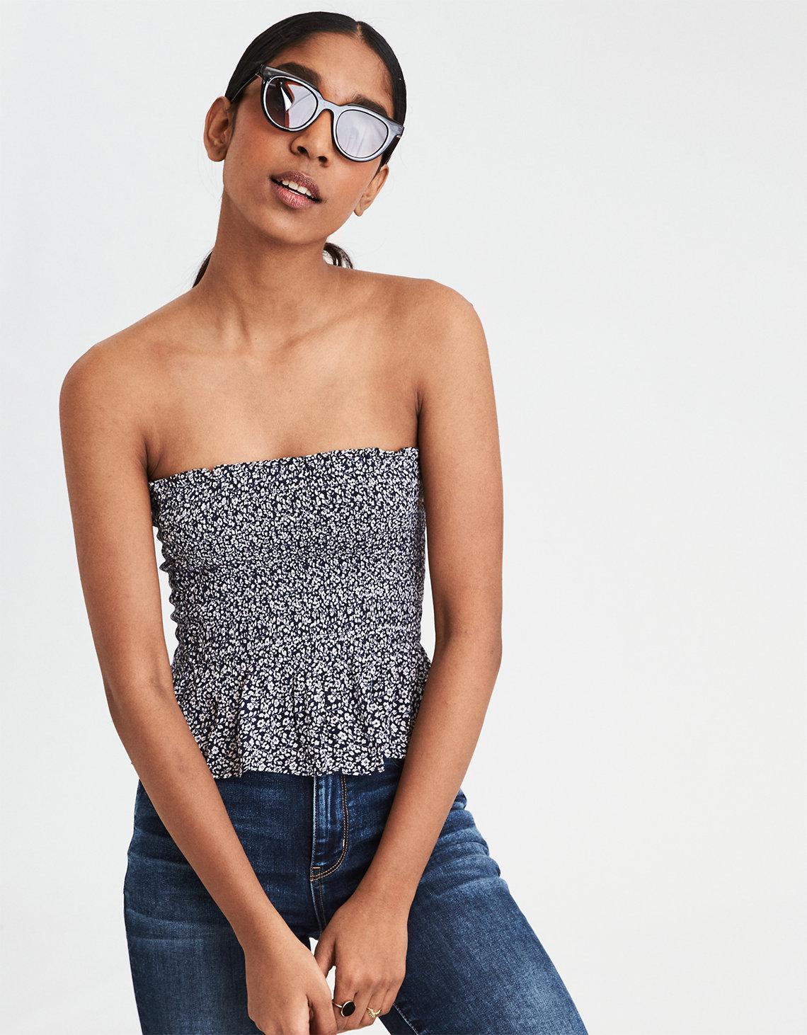 ae smocked tube top