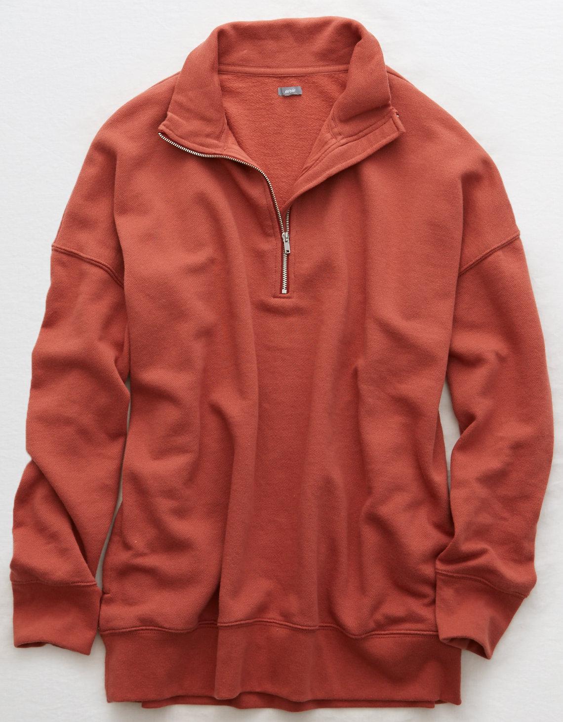 aerie quarter zip tunic sweatshirt