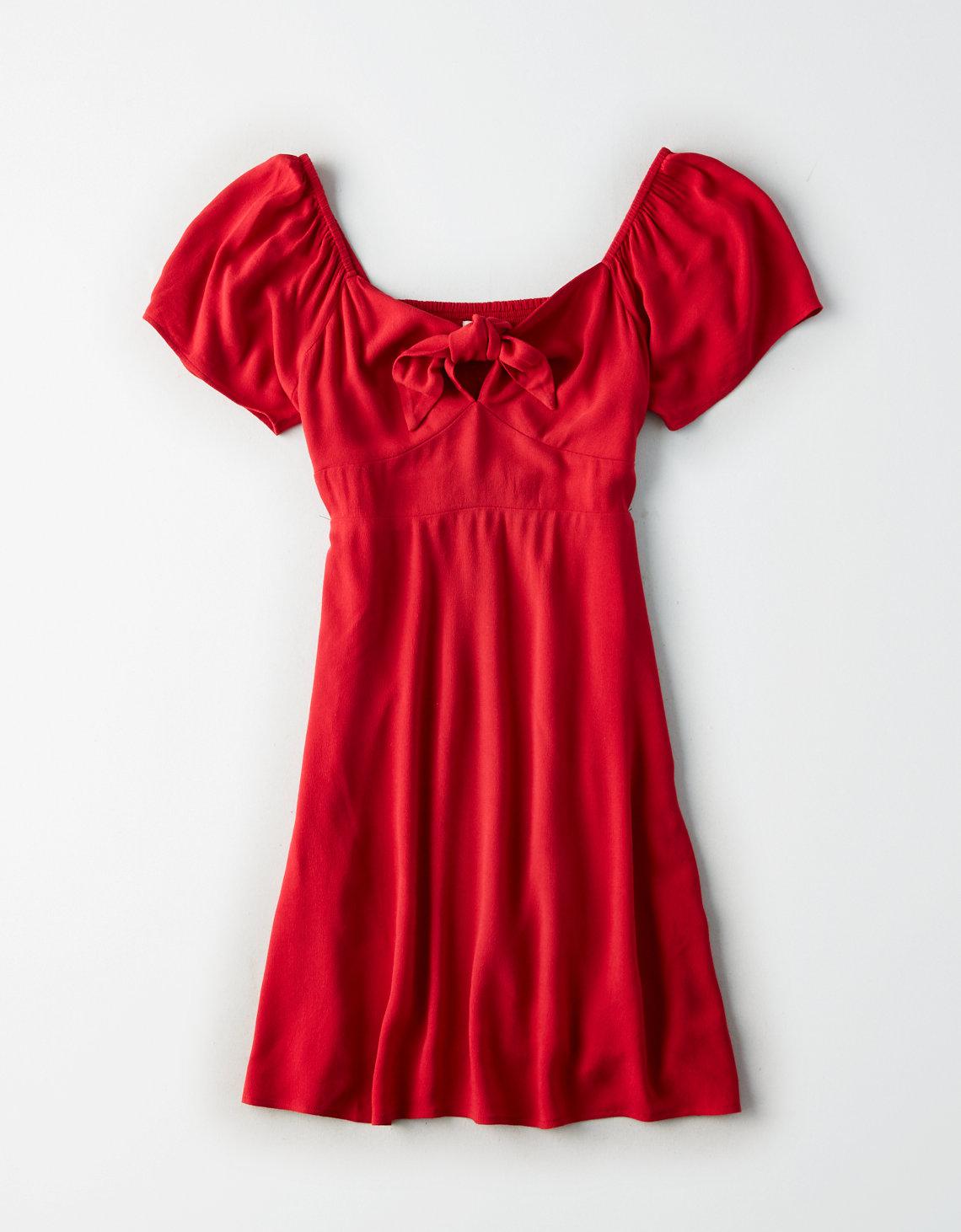 american eagle red dress