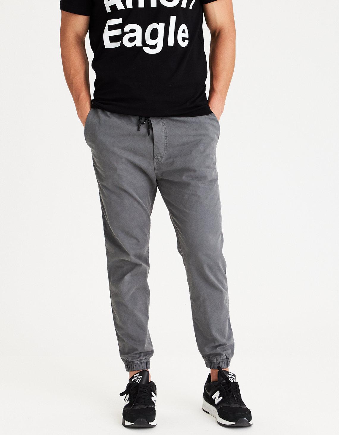 grey american eagle pants