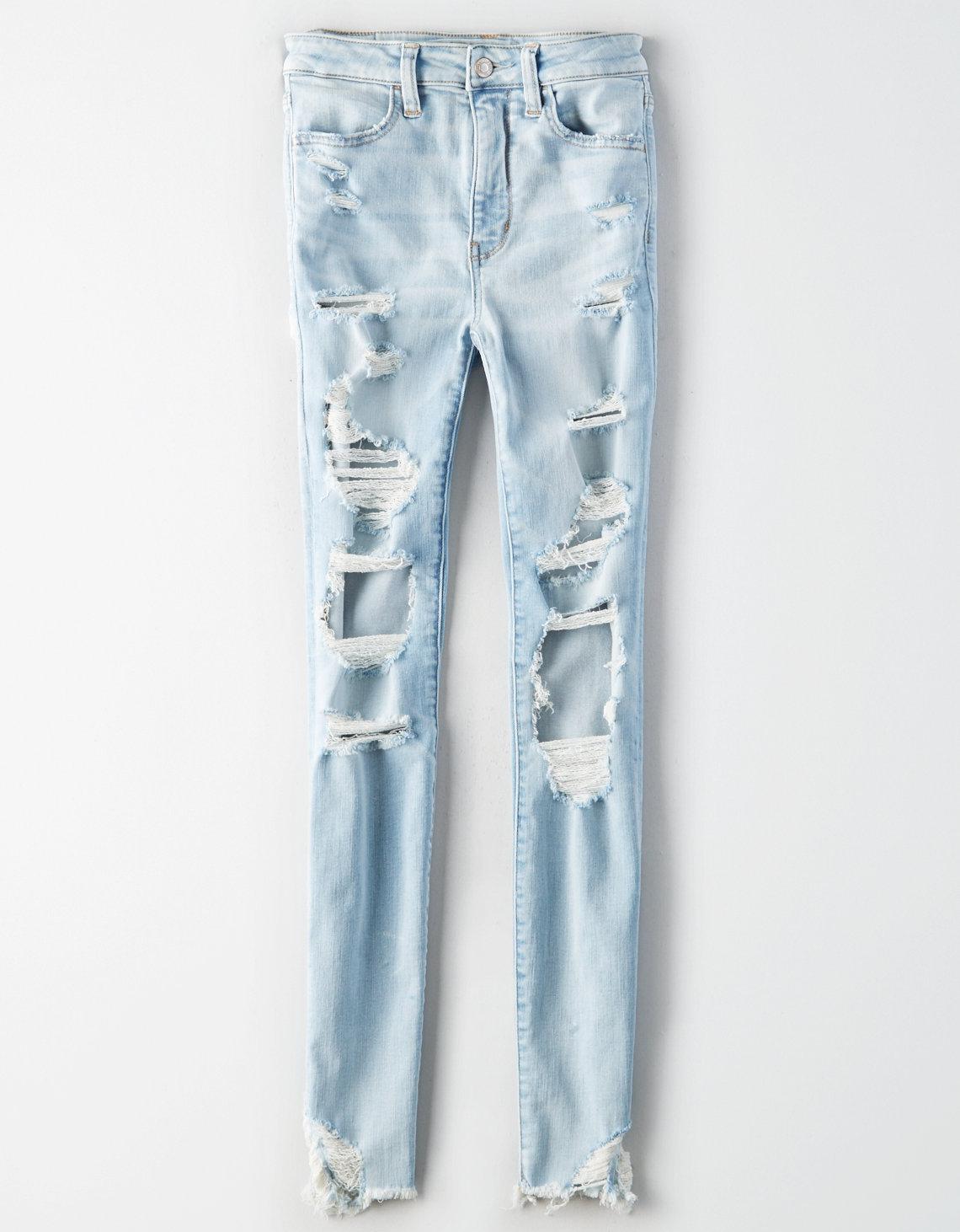 light blue ripped jeans american eagle