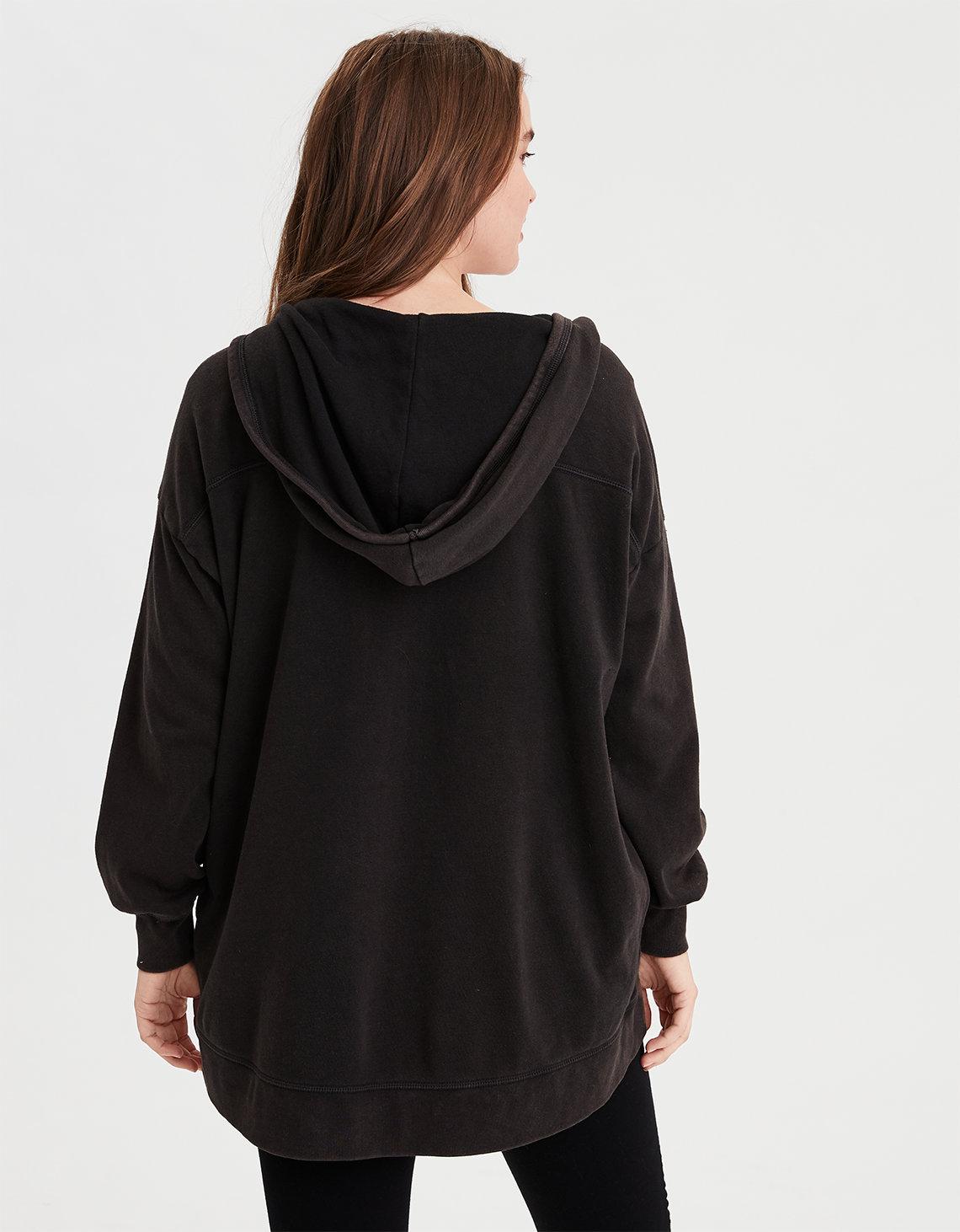 fleece hooded cardigan