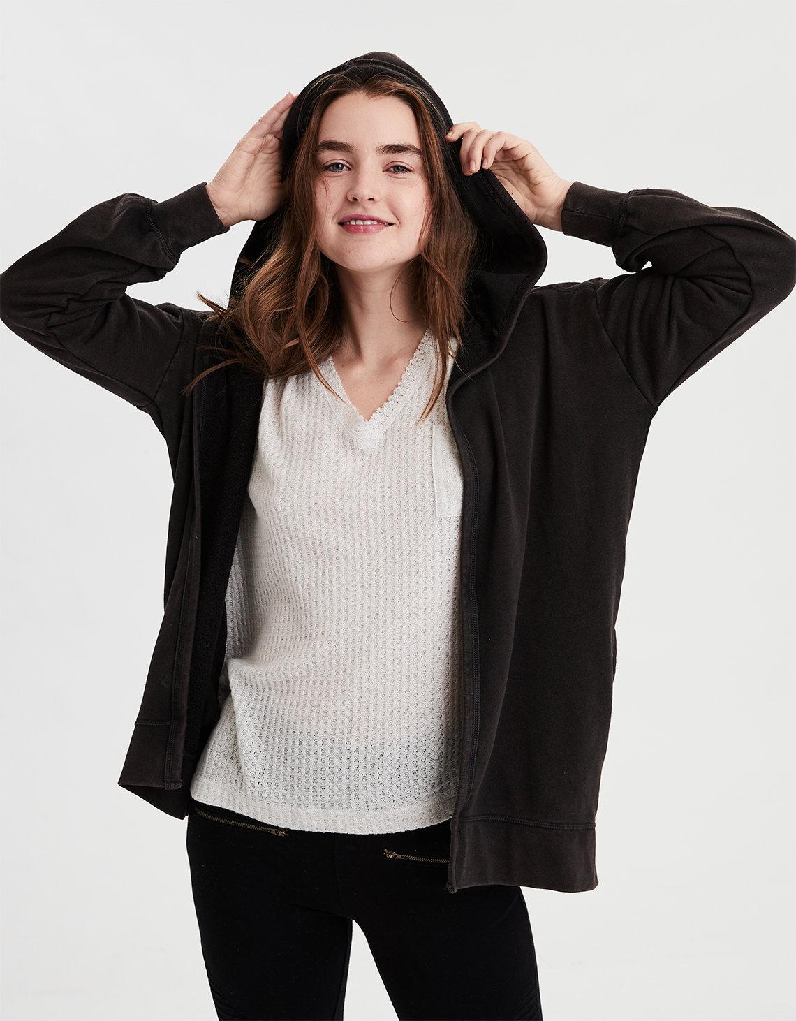 fleece hooded cardigans
