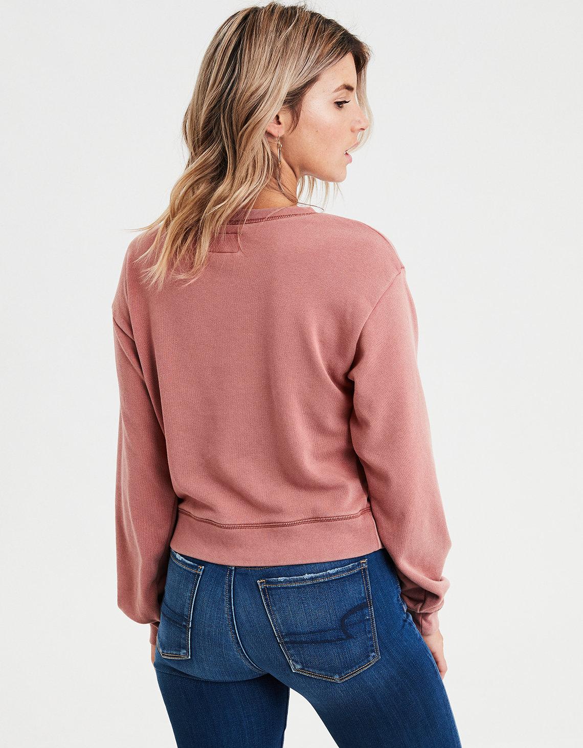 ae drop shoulder crew neck sweatshirt