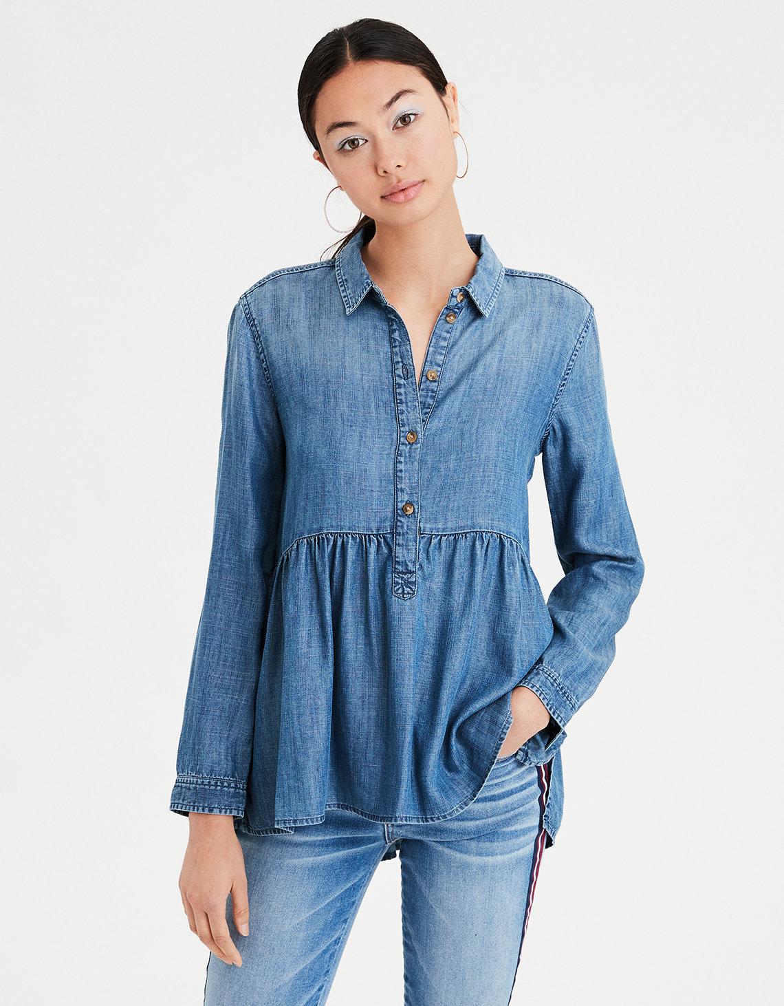 american eagle peplum top