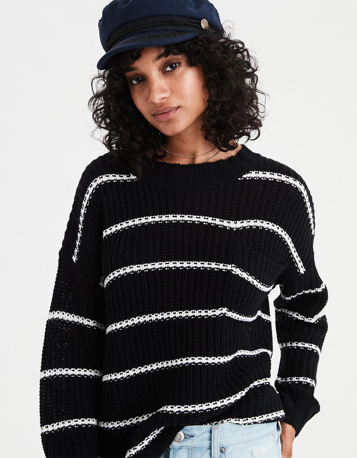 ae oversized softest crew neck sweater
