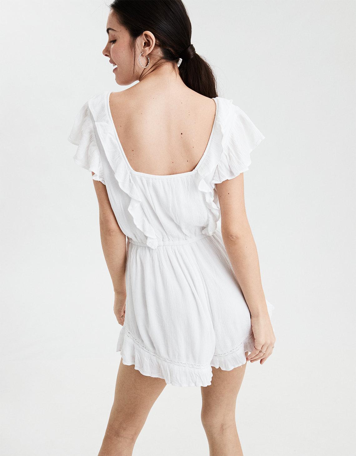 american eagle white romper