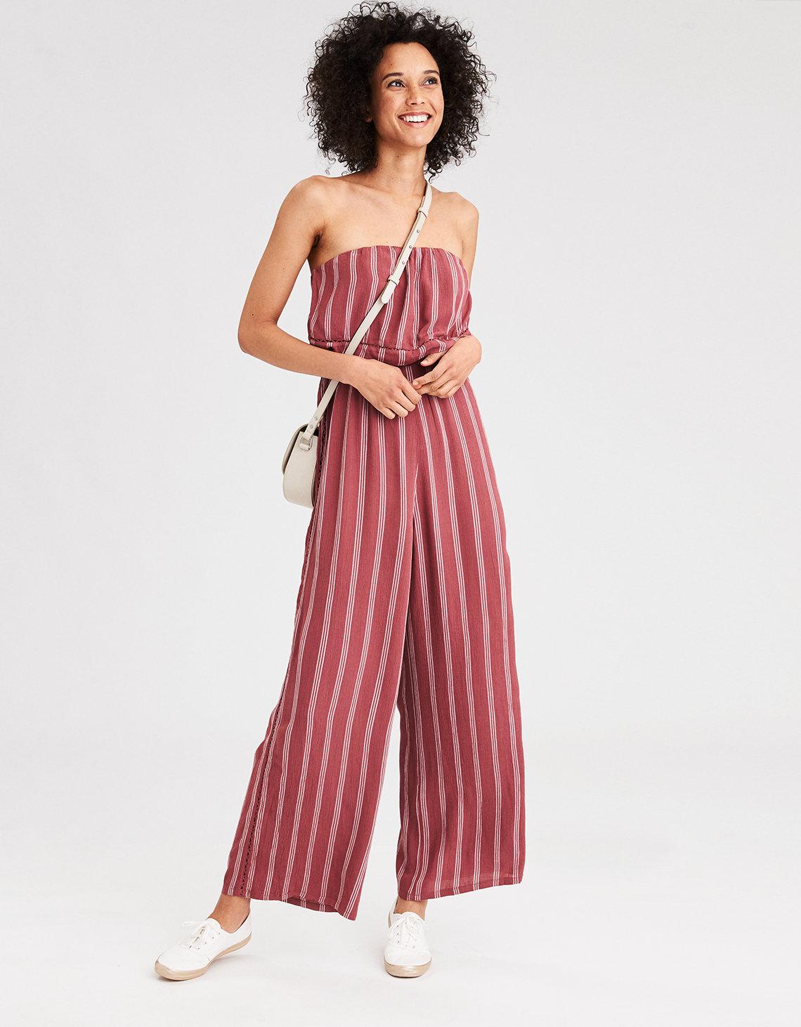 ae striped jumpsuit