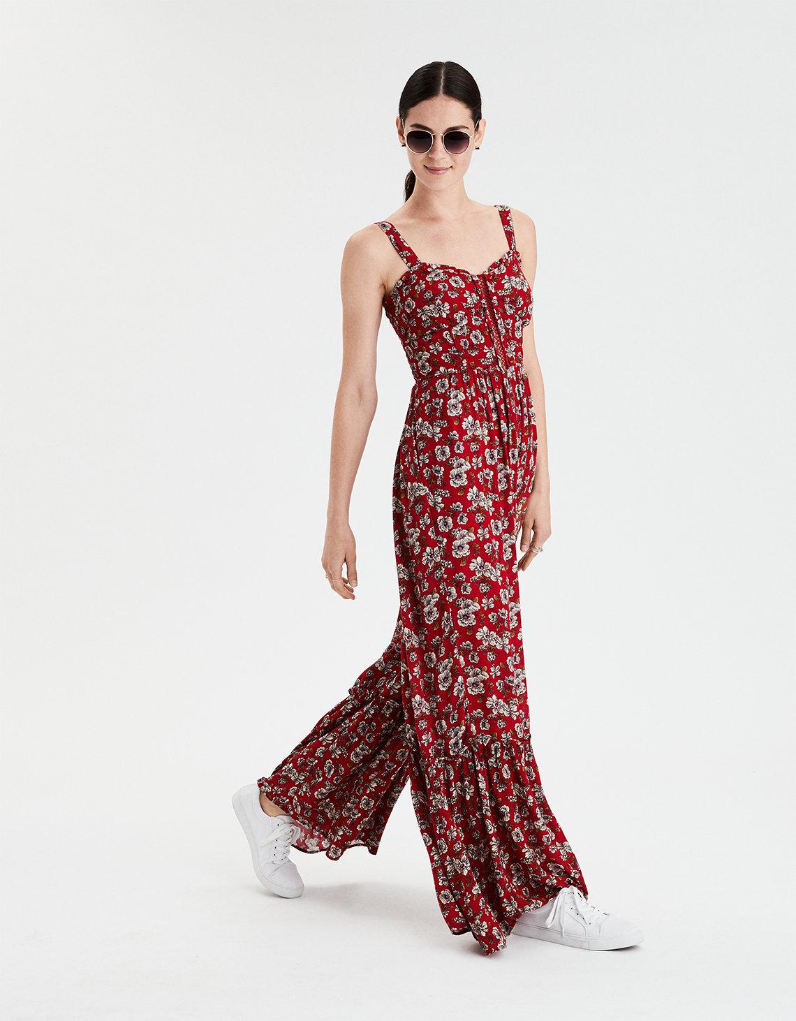 american eagle red jumpsuit